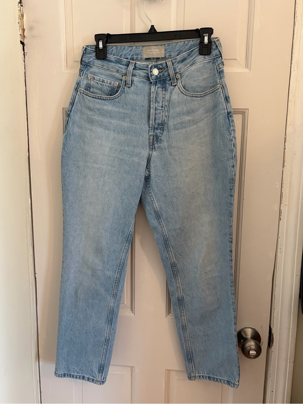 Everlane Curvy 90s Cheeky Straight Light Wash Jeans 100% organic cotton size 27